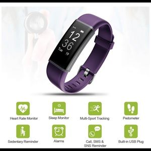 LetsFit fitness tracker w/ heart rate